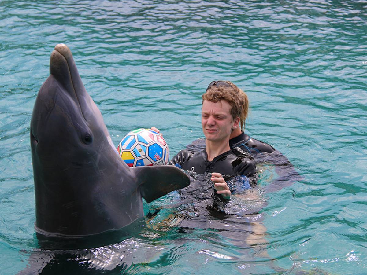 Lars, de trainer en dolfijn
